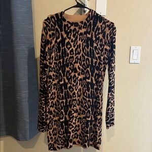 INC International Concepts Animal Print Long Sleeve Dress
